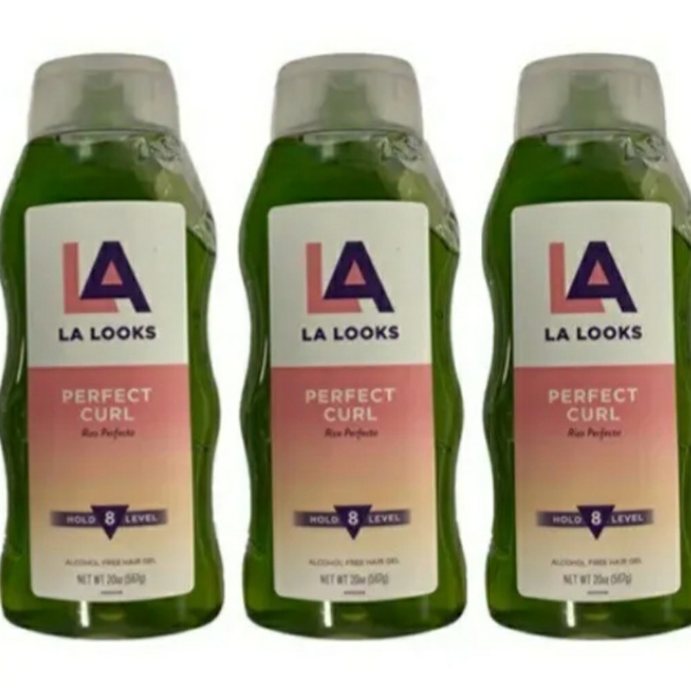 La Looks Nutra Curl Mega Hold #8 Hair Gel Alcohol Free 20 oz Bottles (3 Pack)